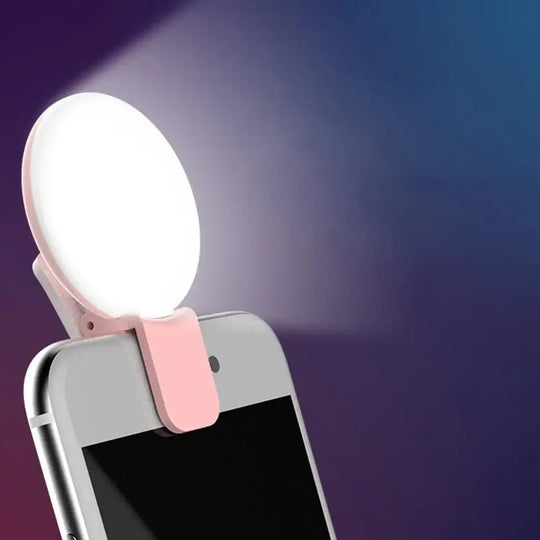 G Creator Portable LED Selfie Ring Light Clip Rechargeable Phone Light with 3 Brightness Levels