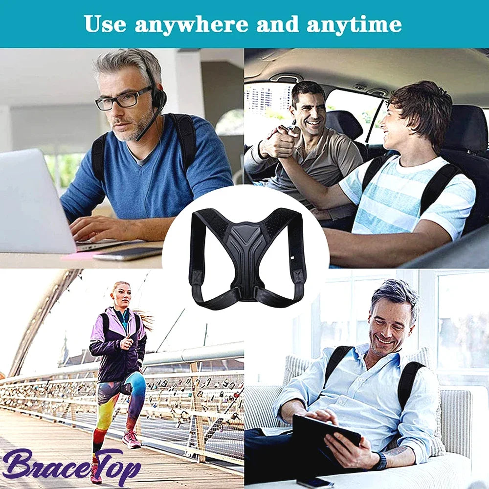 G Active Adjustable Back &amp; Shoulder Posture Corrector Belt Upper Back, Neck &amp; Clavicle Support Brace for Men &amp; Women