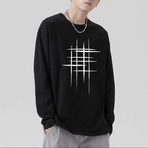 G Style Men's Long Sleeve Graphic T-Shirt Vintage Baggy Streetwear Tee