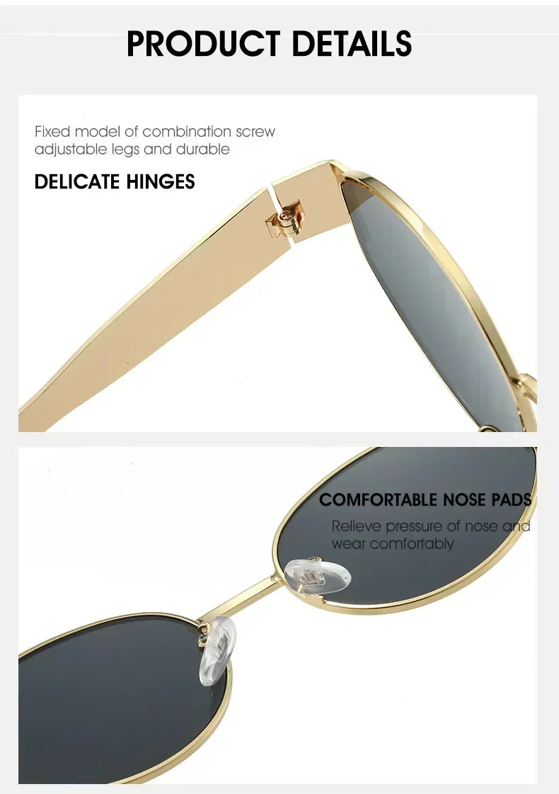 G Style Luxury Oval Metal Sunglasses Unisex UV400 Fashion Eyewear