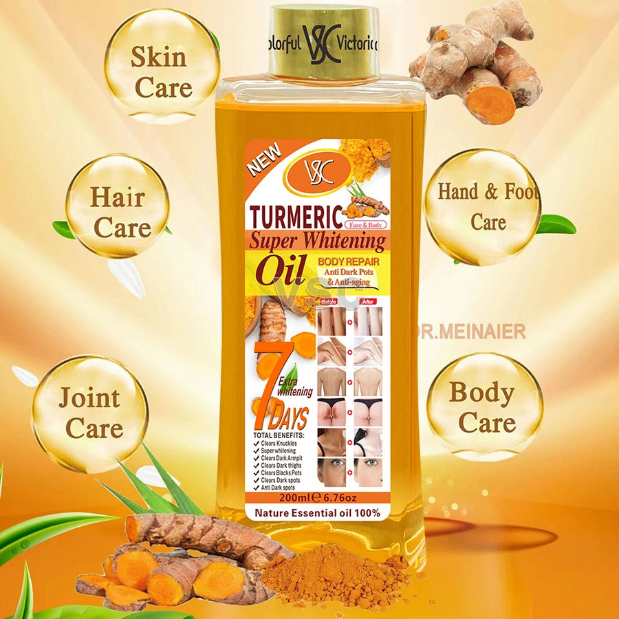 G Active Turmeric Body Massage Oil 200ml Moisturizing Aromatherapy Oil for Face &amp; Body Care