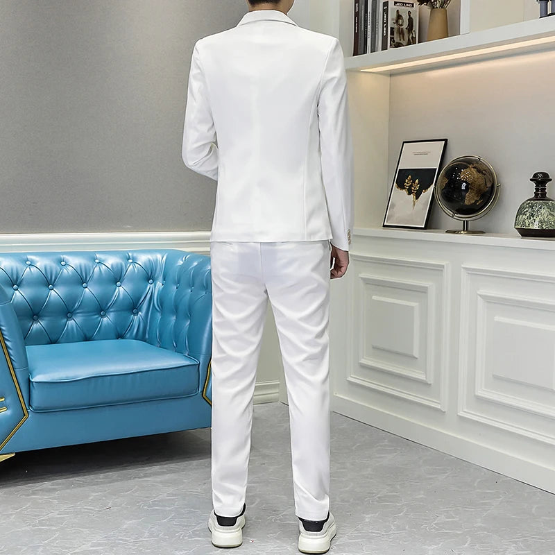 G Style Men's Slim Fit Suit Set Blazer & Pants Business Formal Outfit