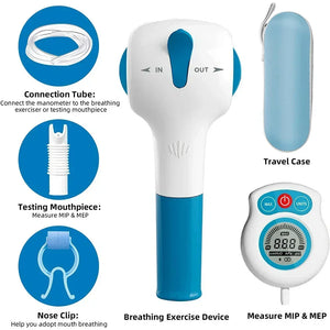 G Active Breathing Trainer with Digital Pressure Gauge Adjustable Inspiratory & Expiratory Respiratory Exercise Device