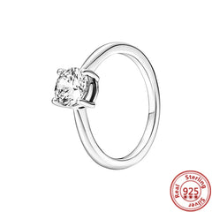 New Hot 925 Silver Crown Sparkling Rings Sun Moon Celestial Wishbone Women's Set Ring Wedding Diy Charm Luxury DIY Jewelry Gift