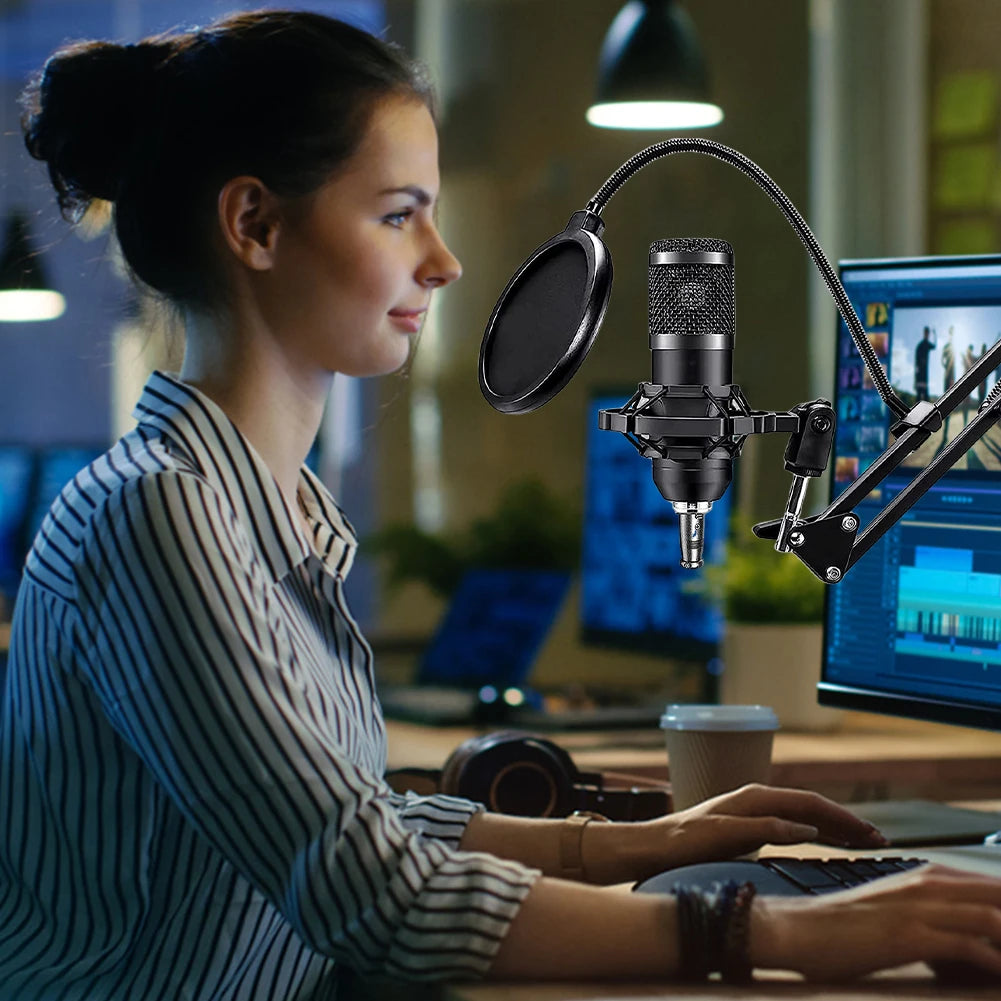 G-Mix BM800 Podcast Recording Kit V8 Sound Card, Condenser Microphone &amp; Metal Shock Mount