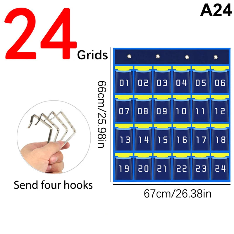 G Workspace Numbered Pocket Chart Over-the-Door Organizer Classroom &amp; Homeschool Storage Solution