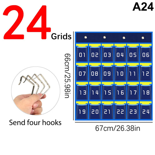 G Workspace Numbered Pocket Chart Over-the-Door Organizer Classroom &amp; Homeschool Storage Solution