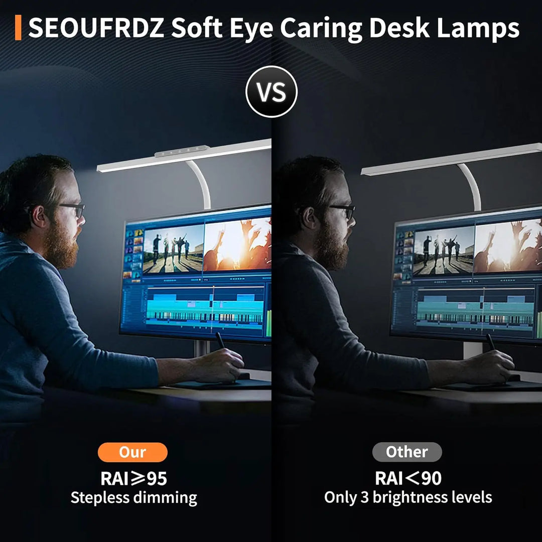 G Workspace LED Desk Lamp with Clamp Touch Control, Stepless Dimming &amp; 3 Color Lighting Modes