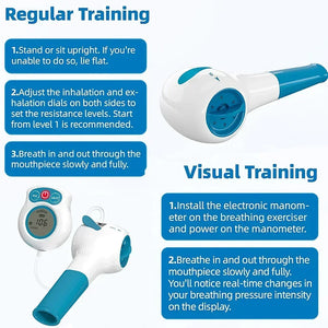G Active Breathing Trainer with Digital Pressure Gauge Adjustable Inspiratory & Expiratory Respiratory Exercise Device