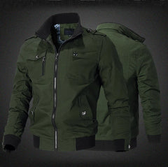 2024 Autumn New Men's Casual Jacket American style Fashion Stand-up Collar Thick Denim Cargo Pants Pure Cotton Man Coat Clothes