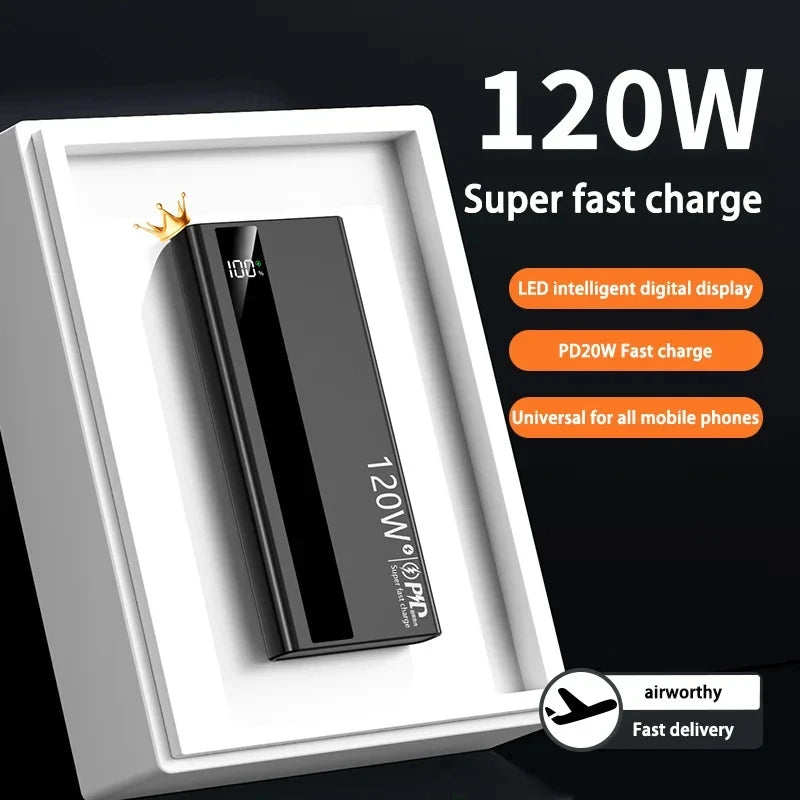 G Creator 120W Fast Charging Power Bank High-Capacity Portable Charger with PD 20W for Phones &amp; Tablets