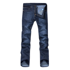 Fashion Comfortable Straight Casual Pants Retro Business Classic Denim Trousers Buttons Stretch Slim Jean Men‘S Denim Pant