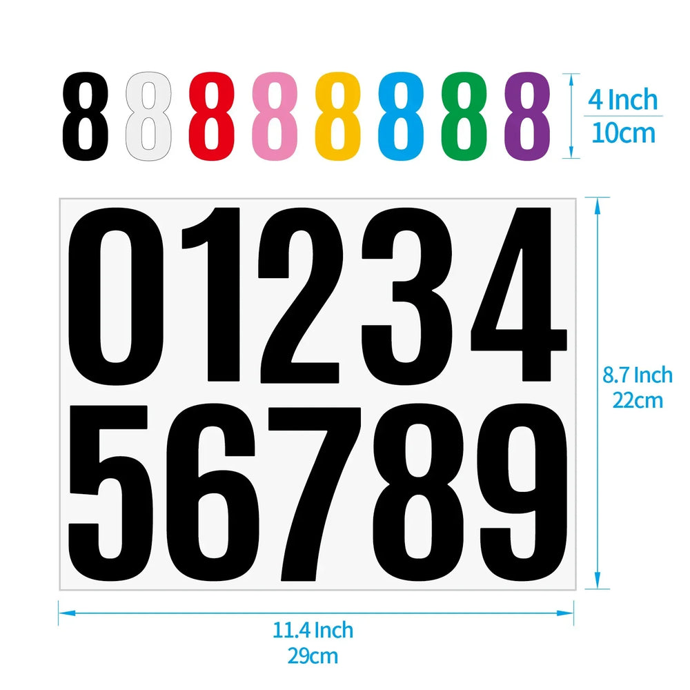 G Home 4PCS 4-Inch Waterproof Number Stickers Self-Adhesive Numeral Decals for Doors & Mailboxes