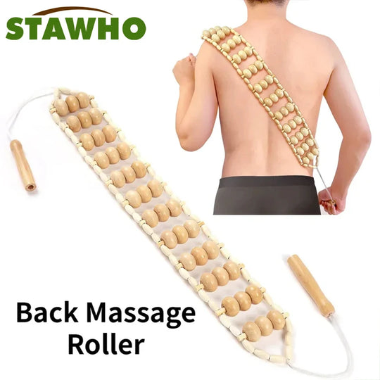 G Active Wood Therapy Massage Roller Wooden Body Massage Tool for Relaxation &amp; Self-Care