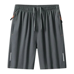 2024 Casual Sports Shorts for Men's Summer Ice Silk Breathable Loose Large Size Cool and Quick Drying Fashion Elastic Casua