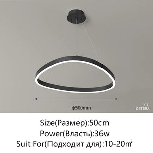 G Living Modern LED Ring Chandelier Contemporary Ceiling Light for Living Room, Dining Room & Bedroom
