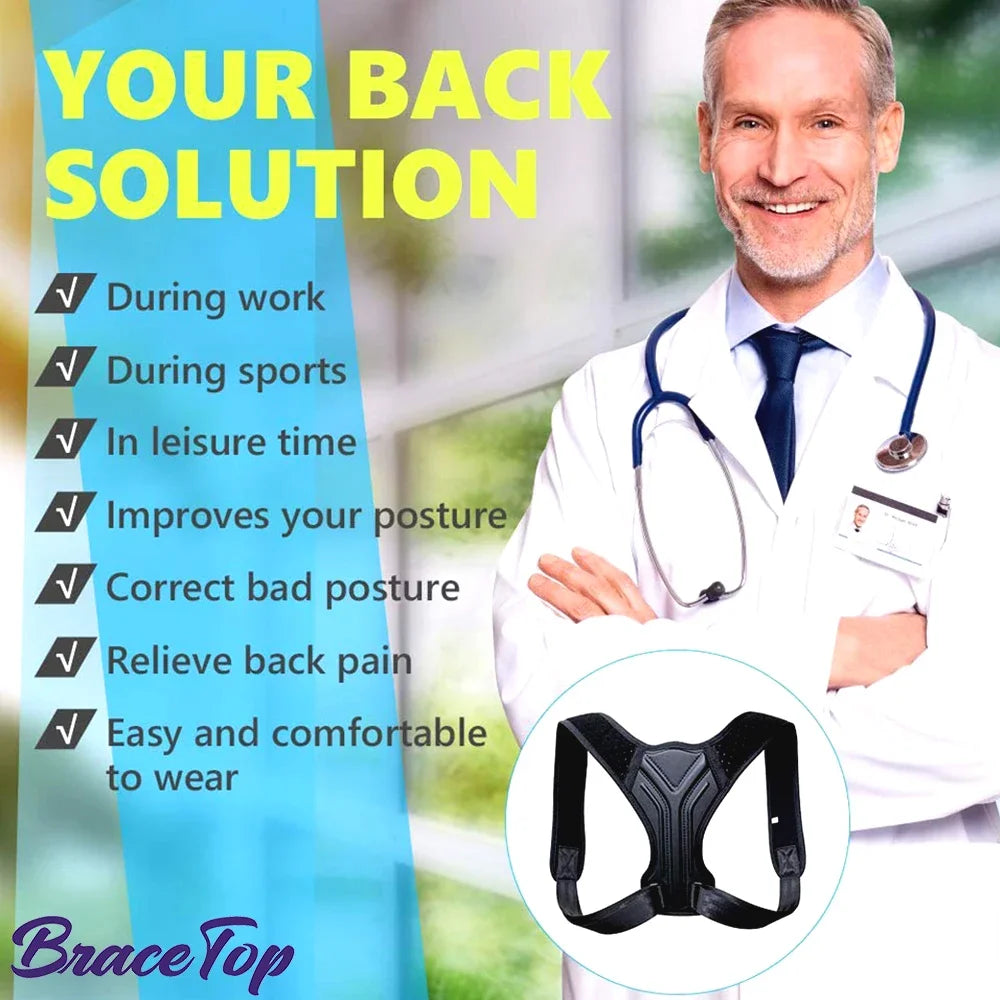 G Active Adjustable Back &amp; Shoulder Posture Corrector Belt Upper Back, Neck &amp; Clavicle Support Brace for Men &amp; Women