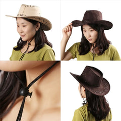 Unisex Cowboy Hat Suede Fashion Cowboy Cap Womens Mens Hat Practical Wild West Fancy Dress Hot Sale Western Headwear Cap