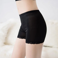New spring and summer girls ice three-point safety pants anti light pants lace lace black bottomed shorts