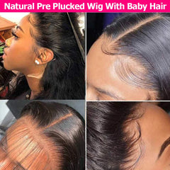 Body Wave Human Hair Wigs HD Lace Frontal Wigs For Women 13X6 180% Density Remy Brazlian Lace Front Human Hair Wigs Pre Plucked