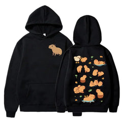Capybara Fashion Hoodie Women Men Harajuku Pullovers Capibara Gothic Sweatshirt Mange Cute Y2k Hoody Cartoon korean style hooded