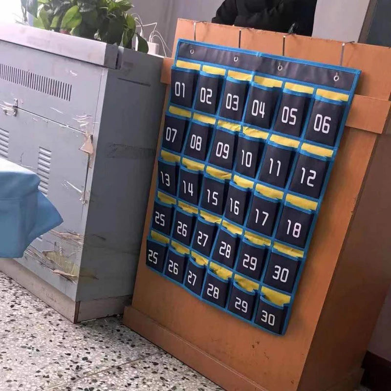G Workspace Numbered Pocket Chart Over-the-Door Organizer Classroom &amp; Homeschool Storage Solution