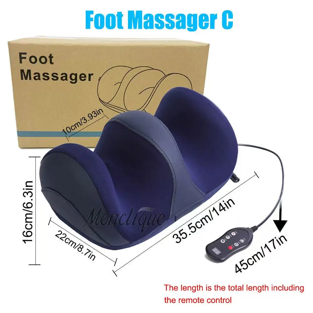 G Active Extra-Large Electric Foot &amp; Calf Massager with Heat Shiatsu Kneading Leg Massage Machine
