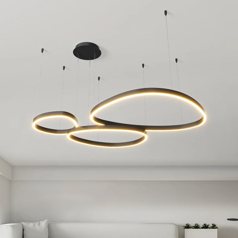 G Living Modern LED Ring Chandelier Contemporary Ceiling Light for Living Room, Dining Room & Bedroom