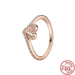 New Hot 925 Silver Crown Sparkling Rings Sun Moon Celestial Wishbone Women's Set Ring Wedding Diy Charm Luxury DIY Jewelry Gift