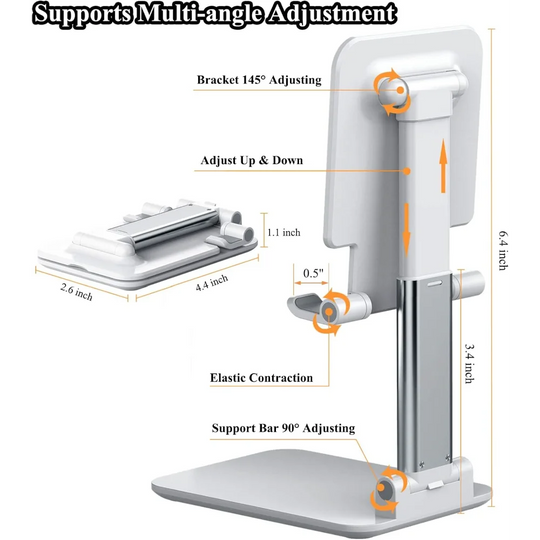 G Workspace Adjustable Cell Phone Stand Height &amp; Angle Adjustable Desk Holder for Smartphones
