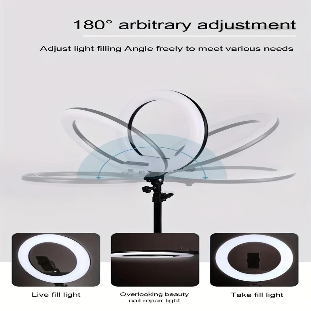 G Creator 10-Inch Dimmable LED Ring Light with Overhead Mount Stand for Content Creation &amp; Product Photography