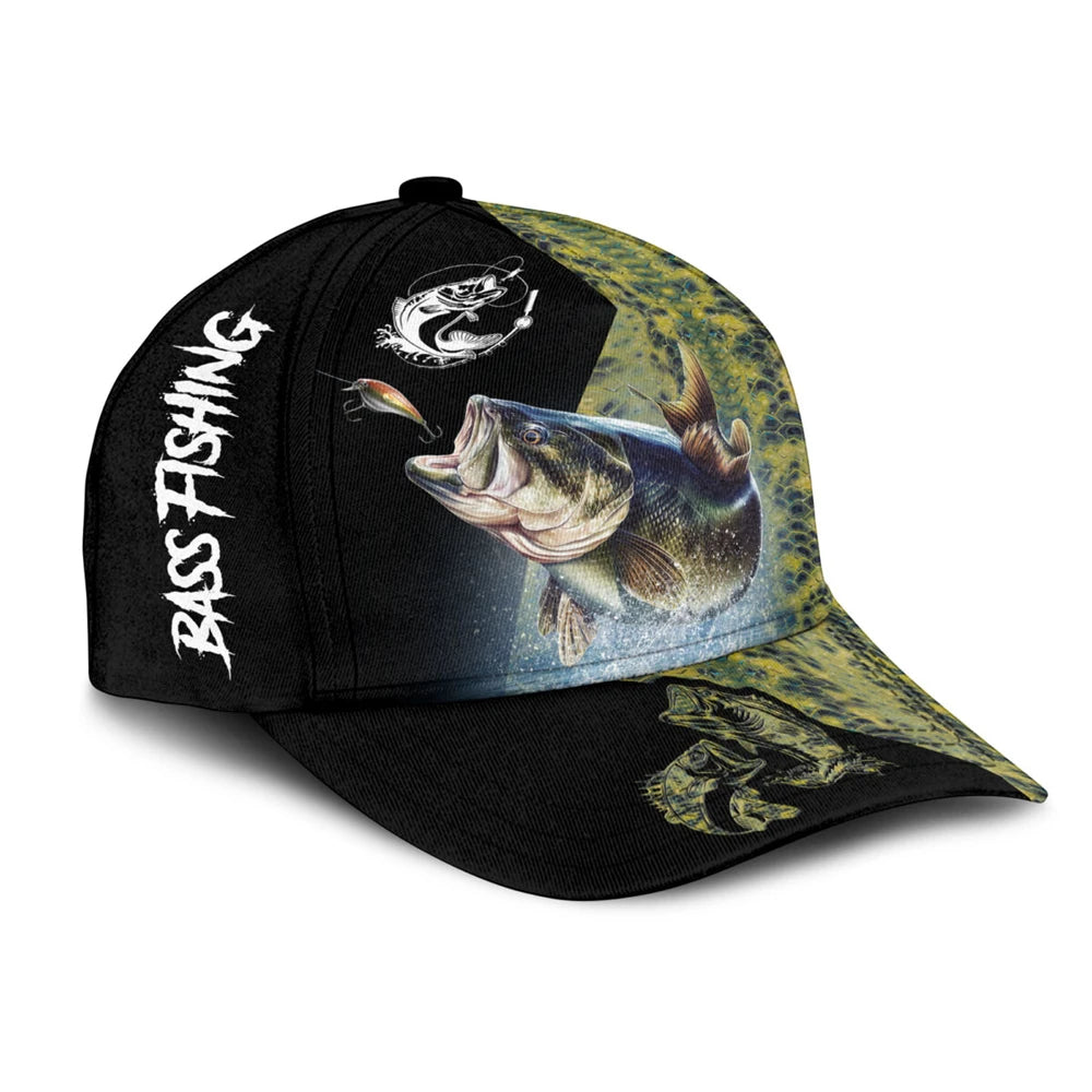 G Active Fishing Print Snapback Baseball Cap Adjustable Outdoor Hat for Men &amp; Women