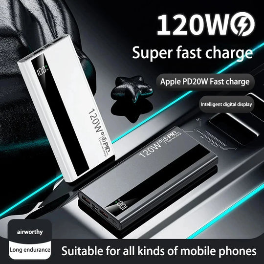 G Creator 120W Fast Charging Power Bank High-Capacity Portable Charger with PD 20W for Phones &amp; Tablets