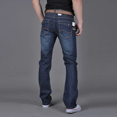 Men's Workwear Denim Trousers 2024 New Casual Autumn Spring Hip Hop Long Jeans Trousers Stretch Loose Male Straight Denim Pants