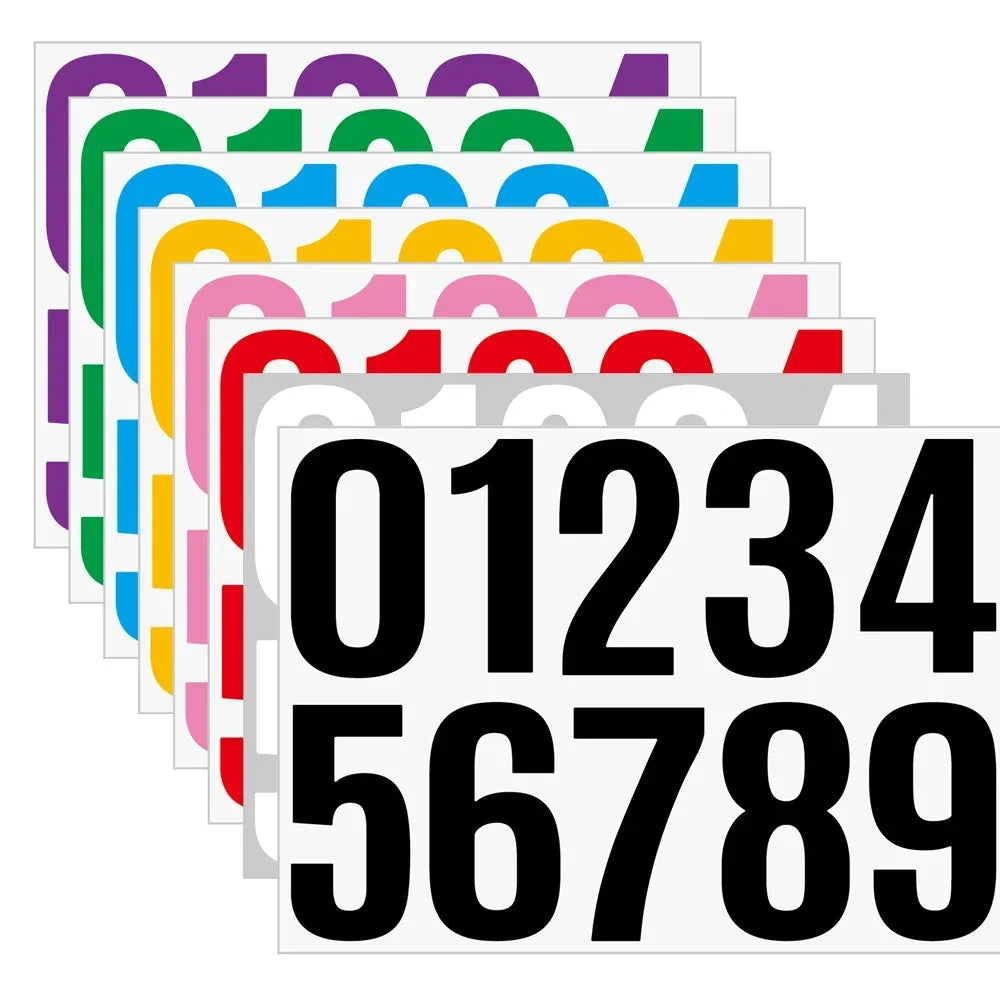 G Home 4PCS 4-Inch Waterproof Number Stickers Self-Adhesive Numeral Decals for Doors &amp; Mailboxes