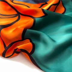 Luxury Brand 2024 Square Scarf Women Cat Neck Hair Tie Band Beach Hijab Kerchief Head Headbands Bandana Female Foulard 70cm