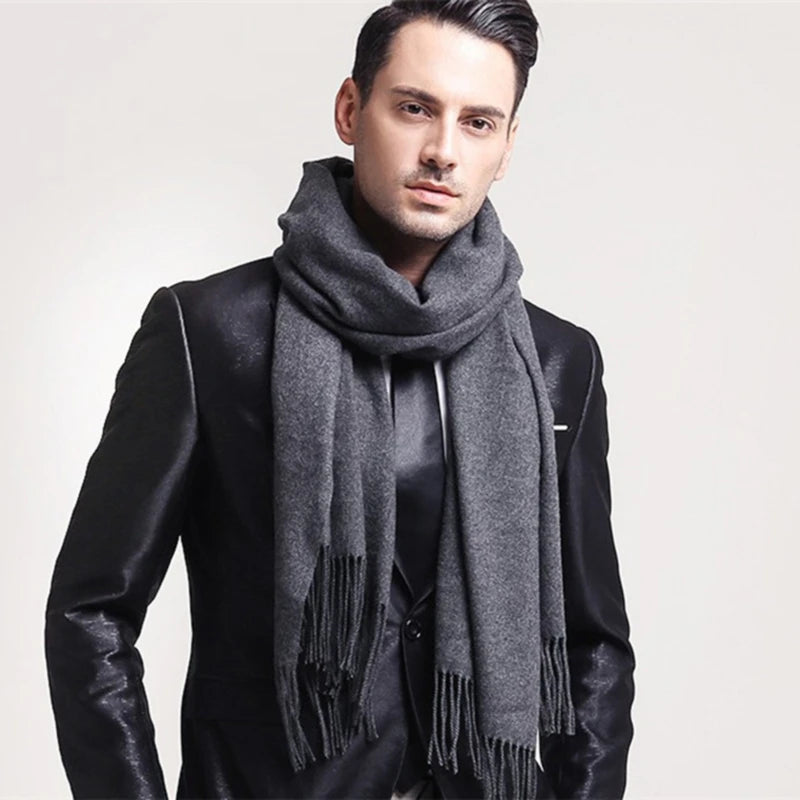 G Style Unisex Winter Wool Scarf Soft Long Tassel Warm Shawl