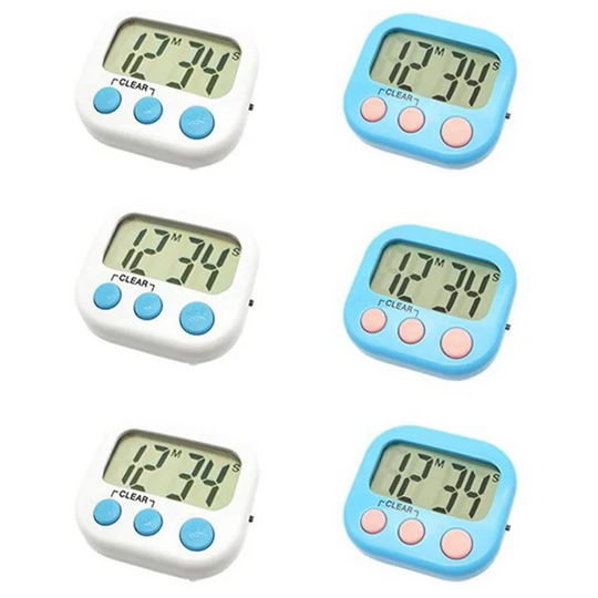 G Workspace 6PCS Digital Classroom Timers for Teachers &amp; Kids Portable Countdown Timer Set (White &amp; Blue)