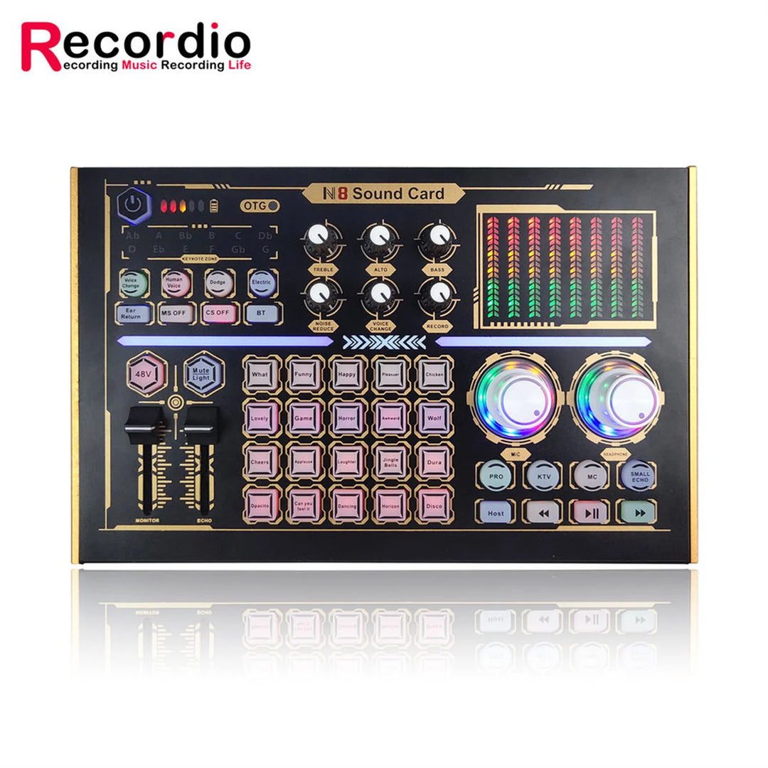 G-Mix GAX-N8 Podcast Equipment Bundle 48V Condenser Microphone &amp; Professional Recording Sound Card Kit