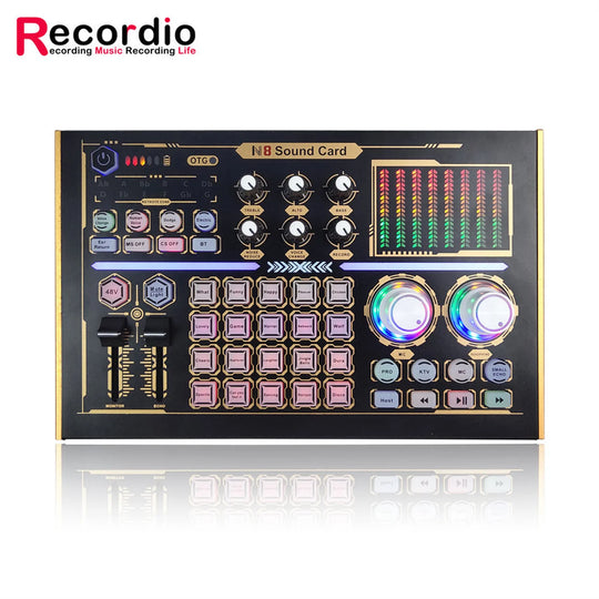 G-Mix GAX-N8 Podcast Equipment Bundle 48V Condenser Microphone &amp; Professional Recording Sound Card Kit