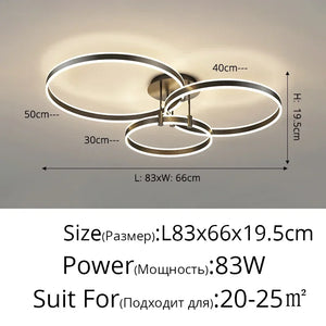 G Living Modern Dimmable LED Ring Chandelier Contemporary Pendant Light for Living Room & Dining Room