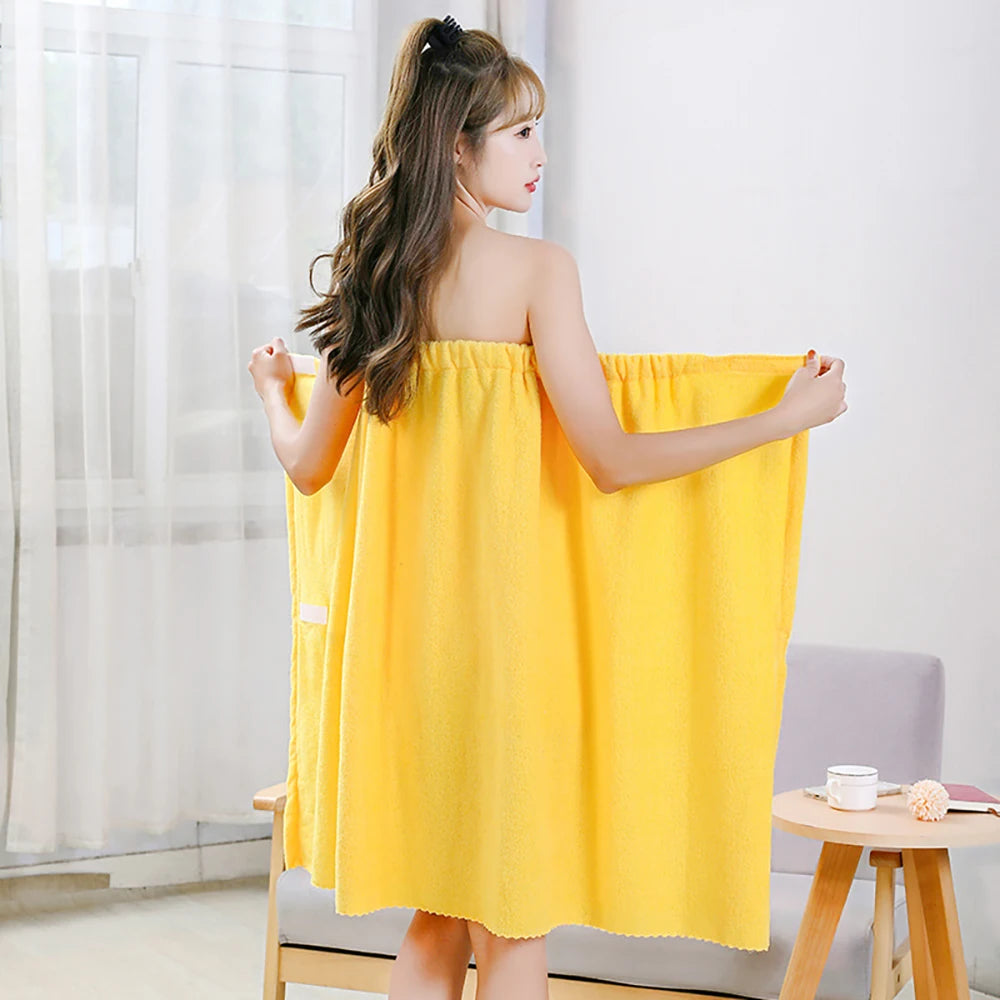 G Lifestyle Women's Wearable Bath Towel Wrap Quick-Dry Spa, Shower & Beach Towel Robe (135 × 80 cm)