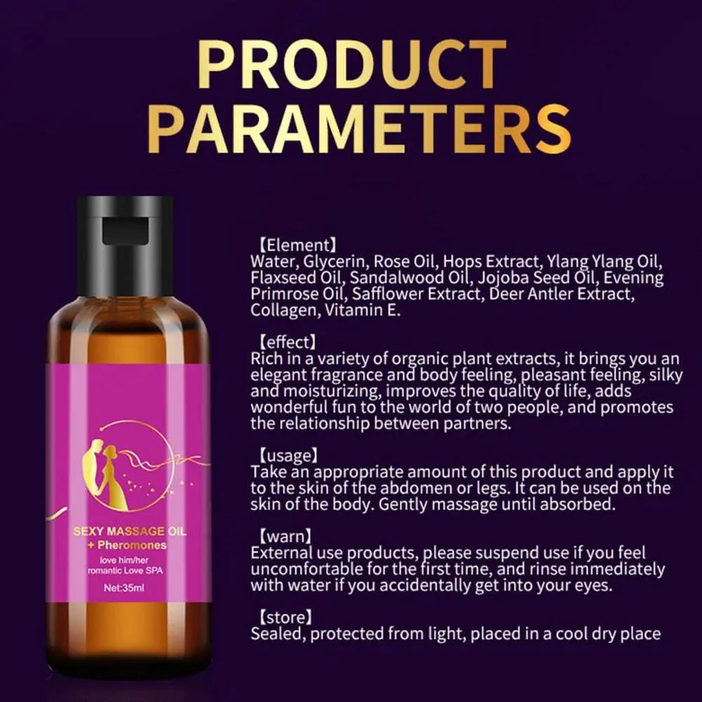 G Active Rose Body Massage Oil 35ml Natural Plant Massage Oil for Soft, Hydrated Skin