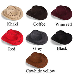 Unisex Cowboy Hat Suede Fashion Cowboy Cap Womens Mens Hat Practical Wild West Fancy Dress Hot Sale Western Headwear Cap