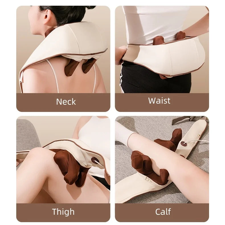 G Active Shiatsu Neck &amp; Shoulder Massager with Heat Electric Deep Kneading Back Massager