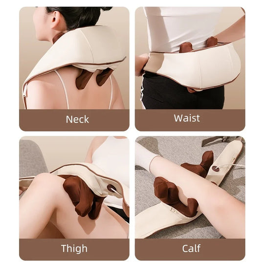 G Active Shiatsu Neck &amp; Shoulder Massager with Heat Electric Deep Kneading Back Massager