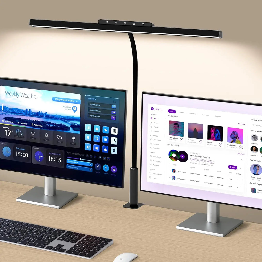 G Workspace LED Desk Lamp with Clamp Touch Control, Stepless Dimming &amp; 3 Color Lighting Modes