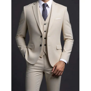 G Style Men's 3-Piece Business Suit  Slim Fit Blazer, Vest & Trousers for Weddings & Formal Events