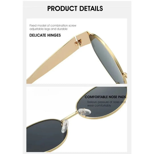 G Style Oval Metal Sunglasses Unisex Retro UV400 Eyewear