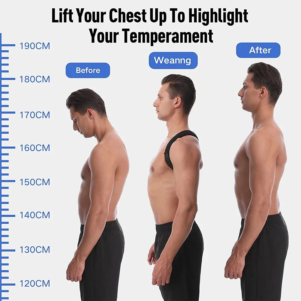 G Active Adjustable Back & Shoulder Posture Corrector Belt Upper Back, Neck & Clavicle Support Brace for Men & Women